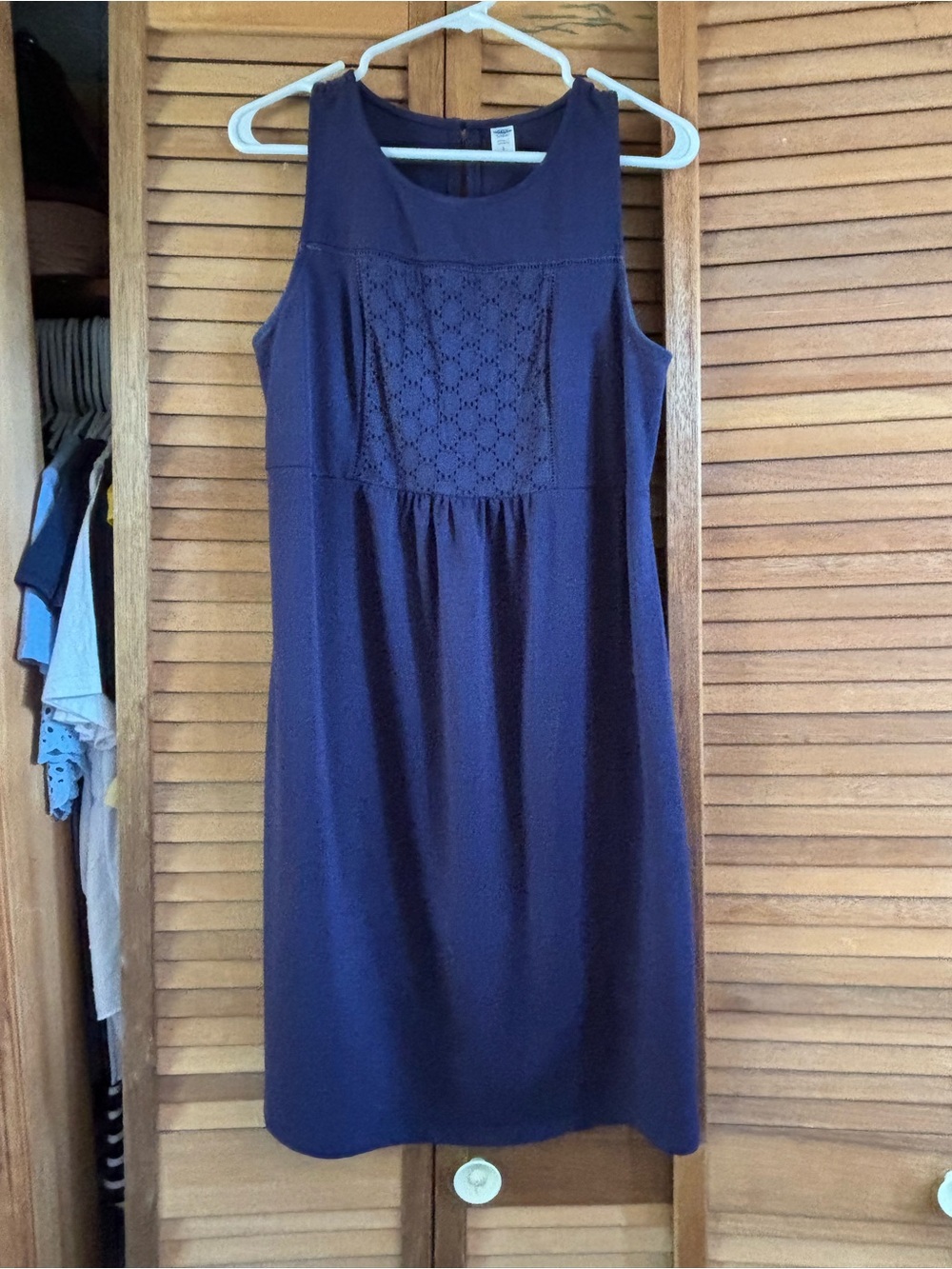 Old Navy Navy Sleeveless Lace-Inset A-Line Dress